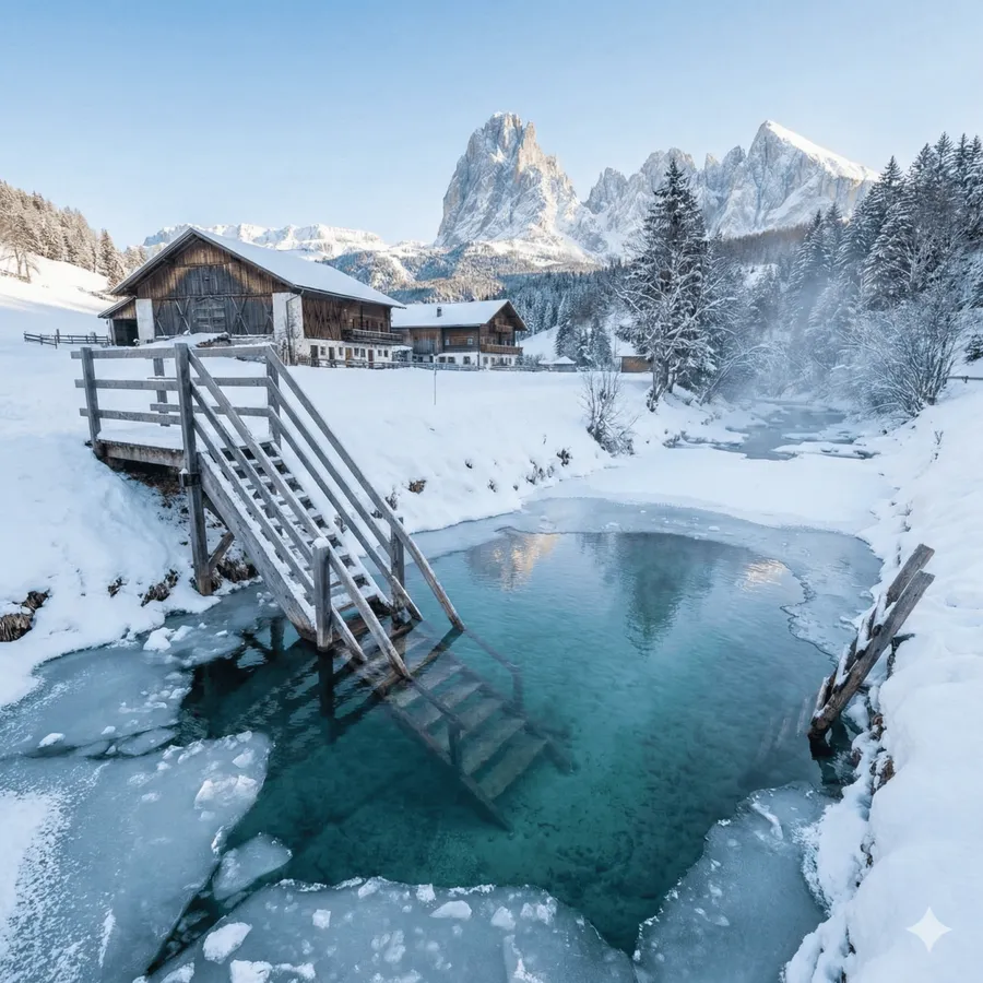 Bagno di ghiaccio nel Gardena