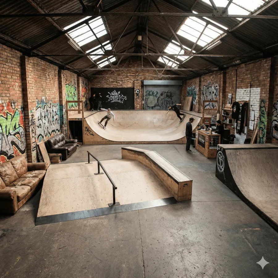 Pista coperta per skateboard e BMX